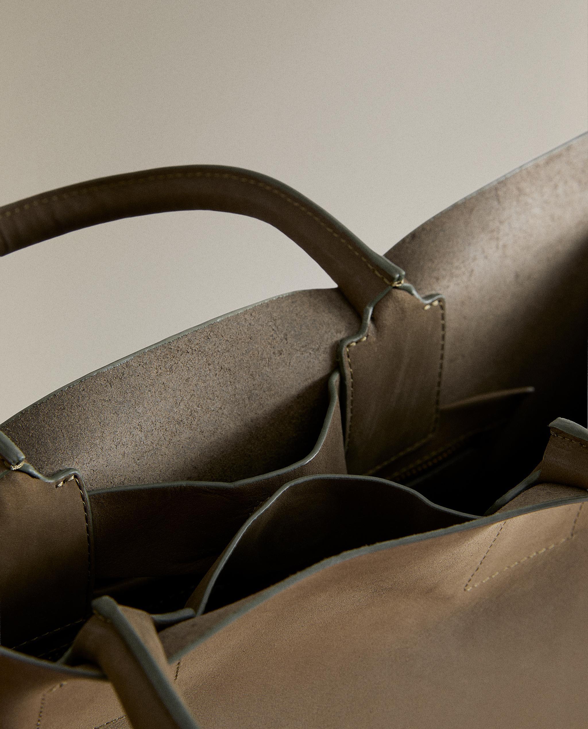 NUBUCK LEATHER SHOPPER BAG | Zara Home United States of America