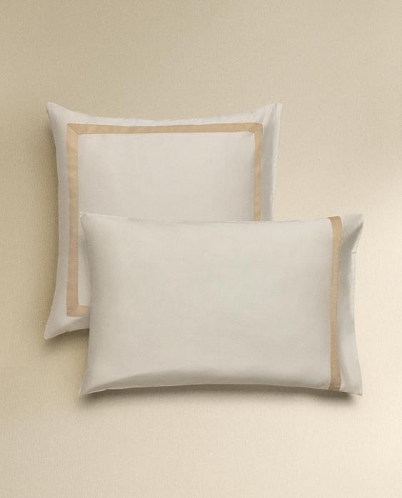 SATEEN PILLOWCASE WITH BORDER (300 THREAD COUNT)