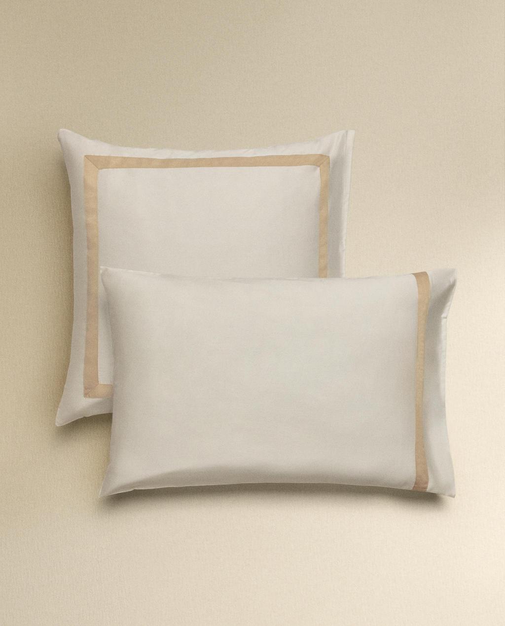 SATEEN PILLOWCASE WITH BORDER (300 THREAD COUNT)