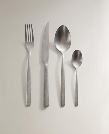 4-PIECE VINTAGE STEEL CUTLERY SET