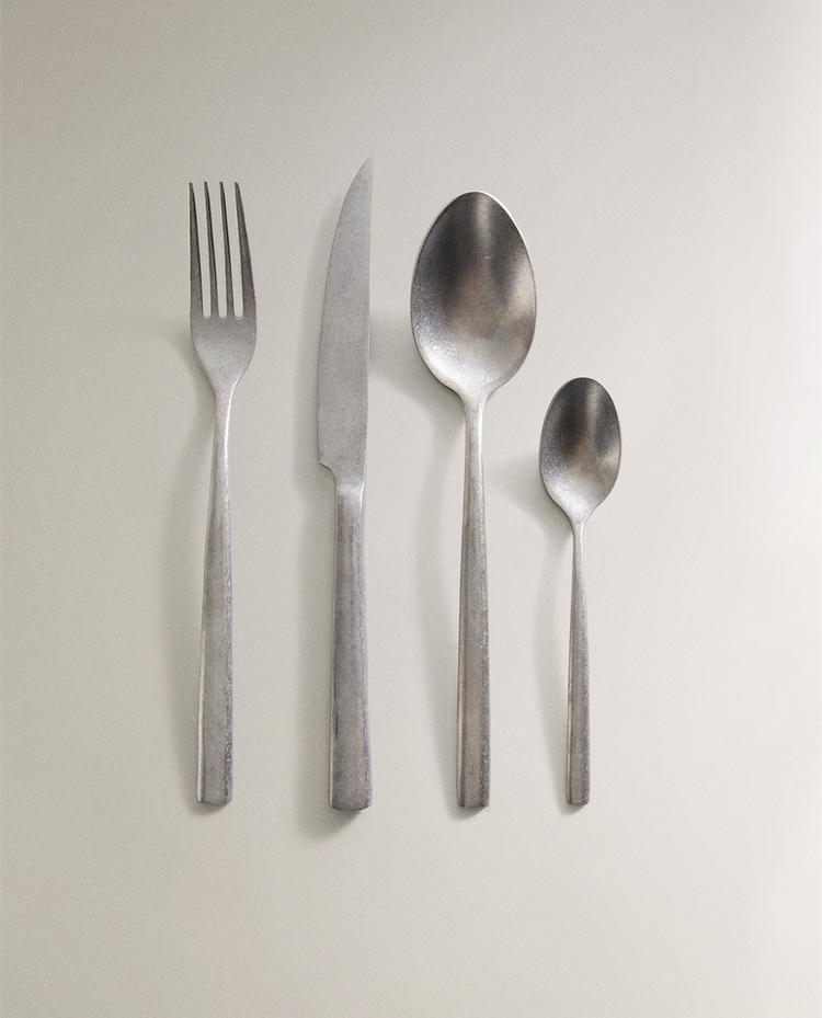 SET CUBIERTOS 4 PIEZAS ACERO VINTAGE