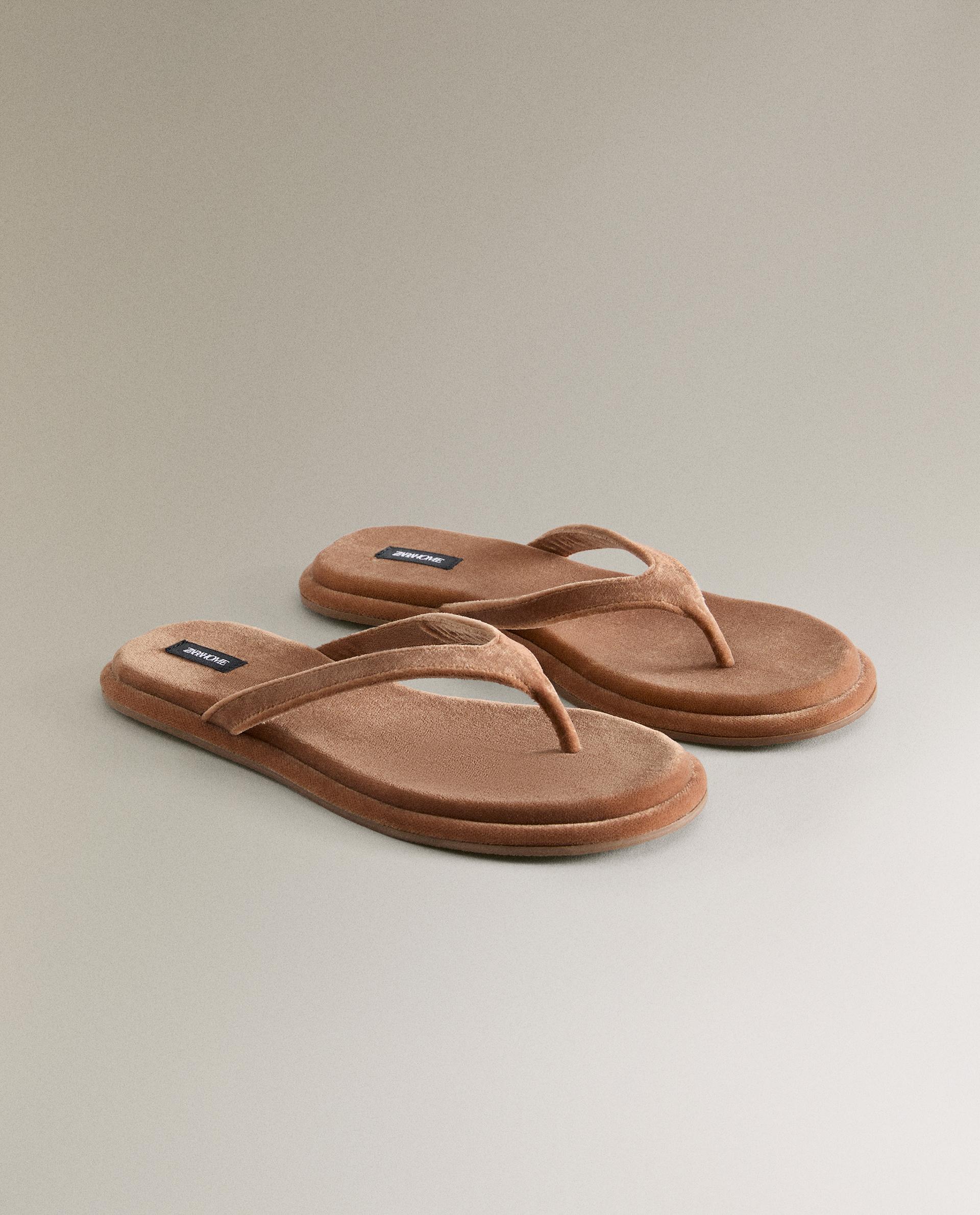 FLAT VELVET SANDALS Zara Home Worldwide