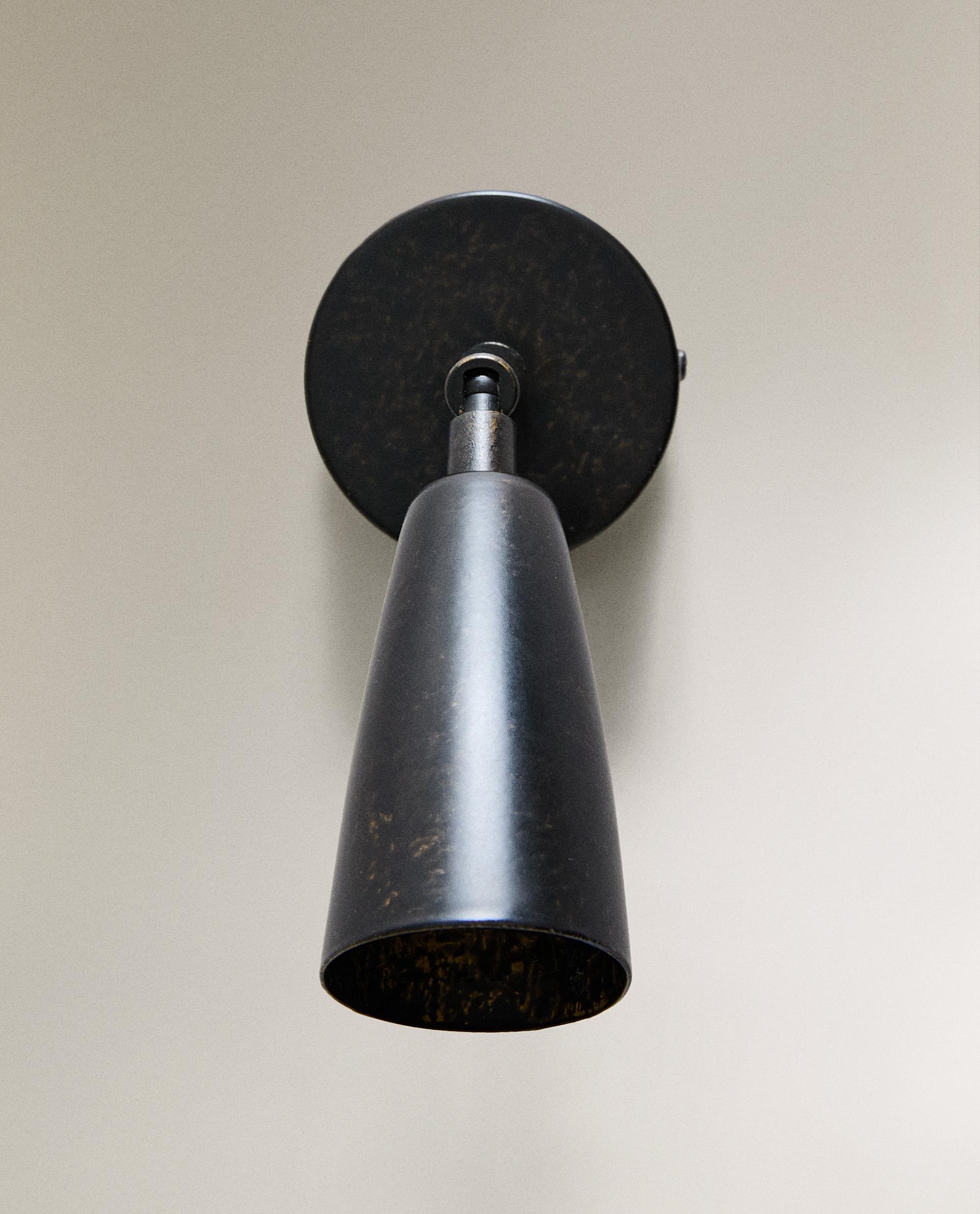 Lampara De Cocina Hofstein Aplique De Pared Sapri, Moderna Lámpara De Pared De Metal En Negro Y Cristal Transparente, Lámpara De Interior De 1 Luz Con Efecto De Luz Ascendente Y Descendente