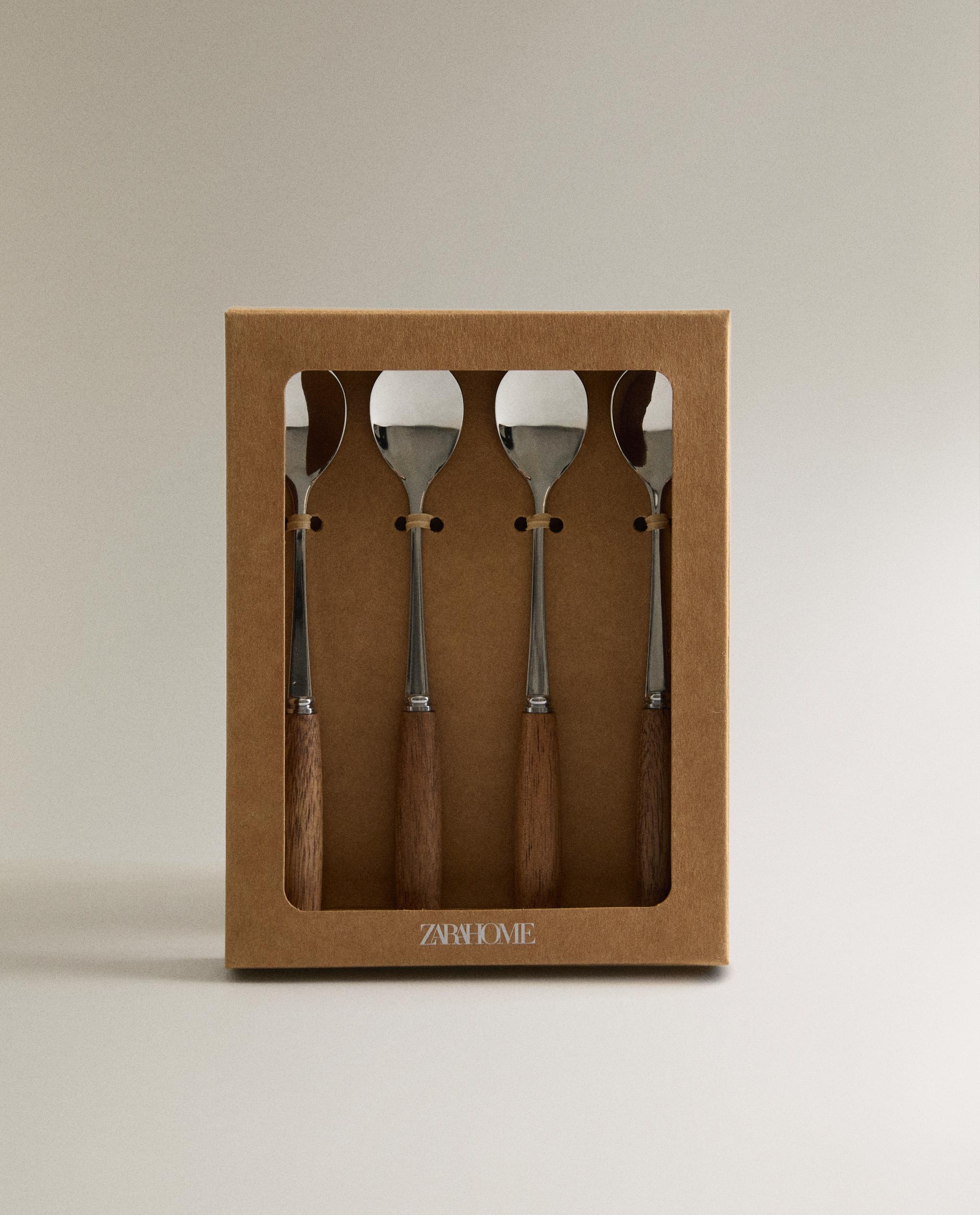 PACK OF WOODEN DESSERT SPOONS (PACK OF 4) product thumbnail 5