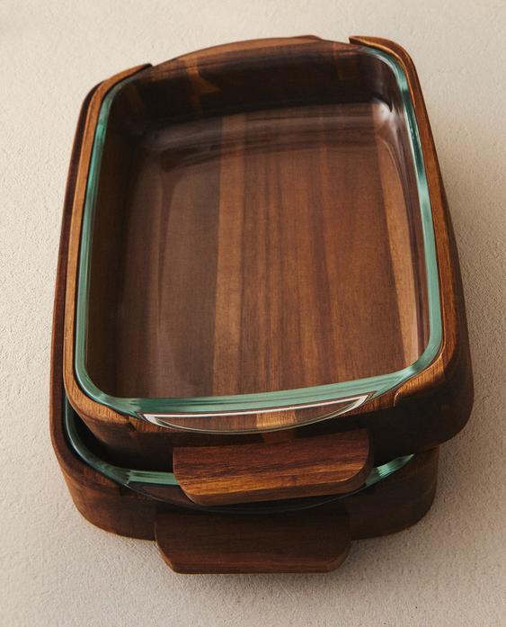 FUENTE HORNO BOROSILICATO Y MADERA FUENTE HORNO BOROSILICATO Y MADERA