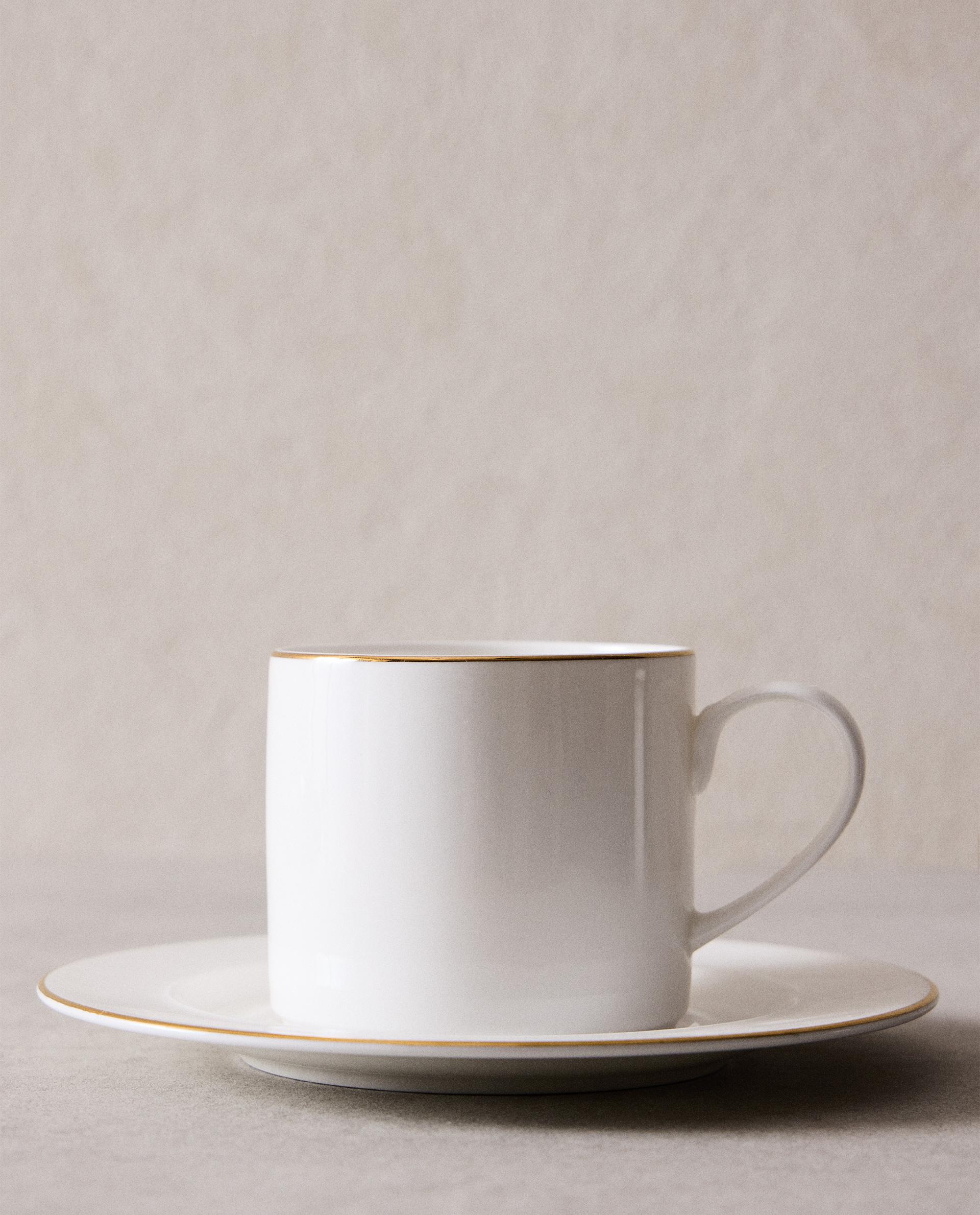 TAZA TE + PLATO LETICIA BONE CHINA FILO