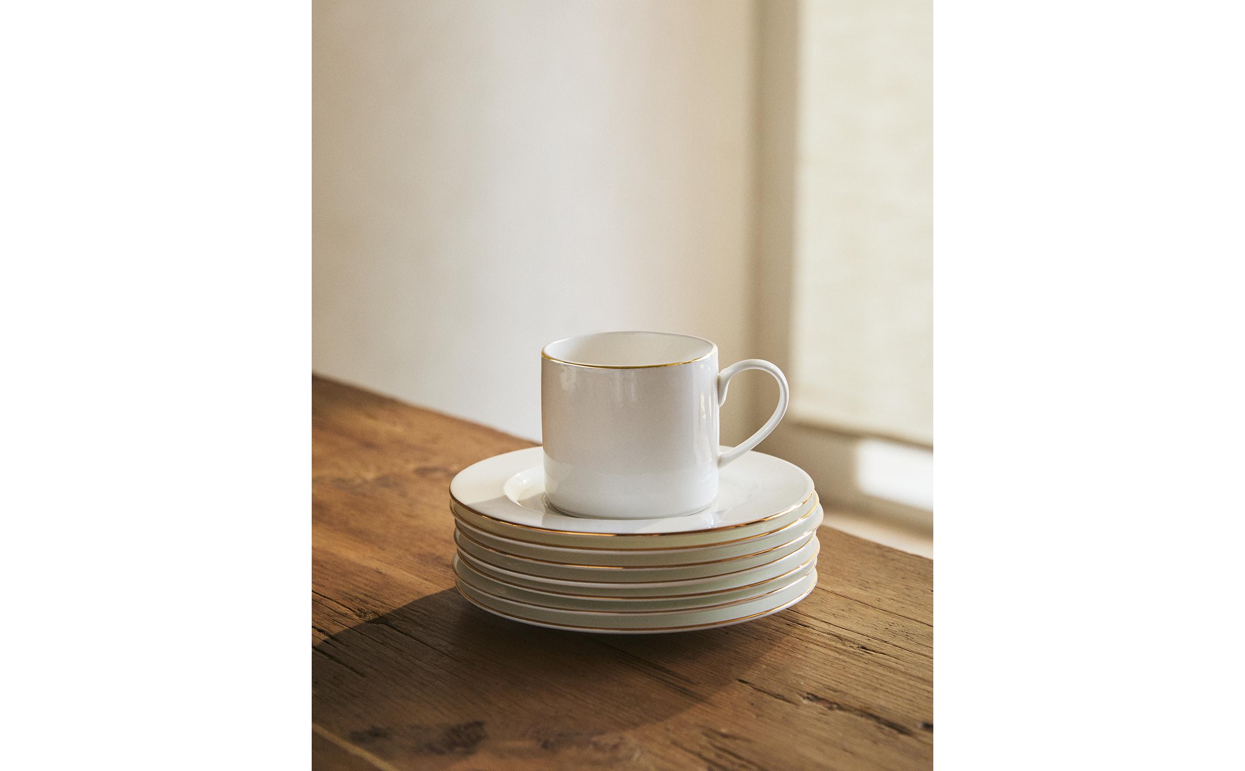 TAZA TE + PLATO LETICIA BONE CHINA FILO