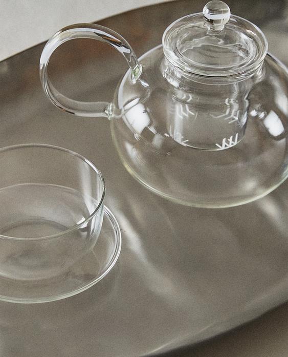 طقم شاي من زجاج البورسليكات