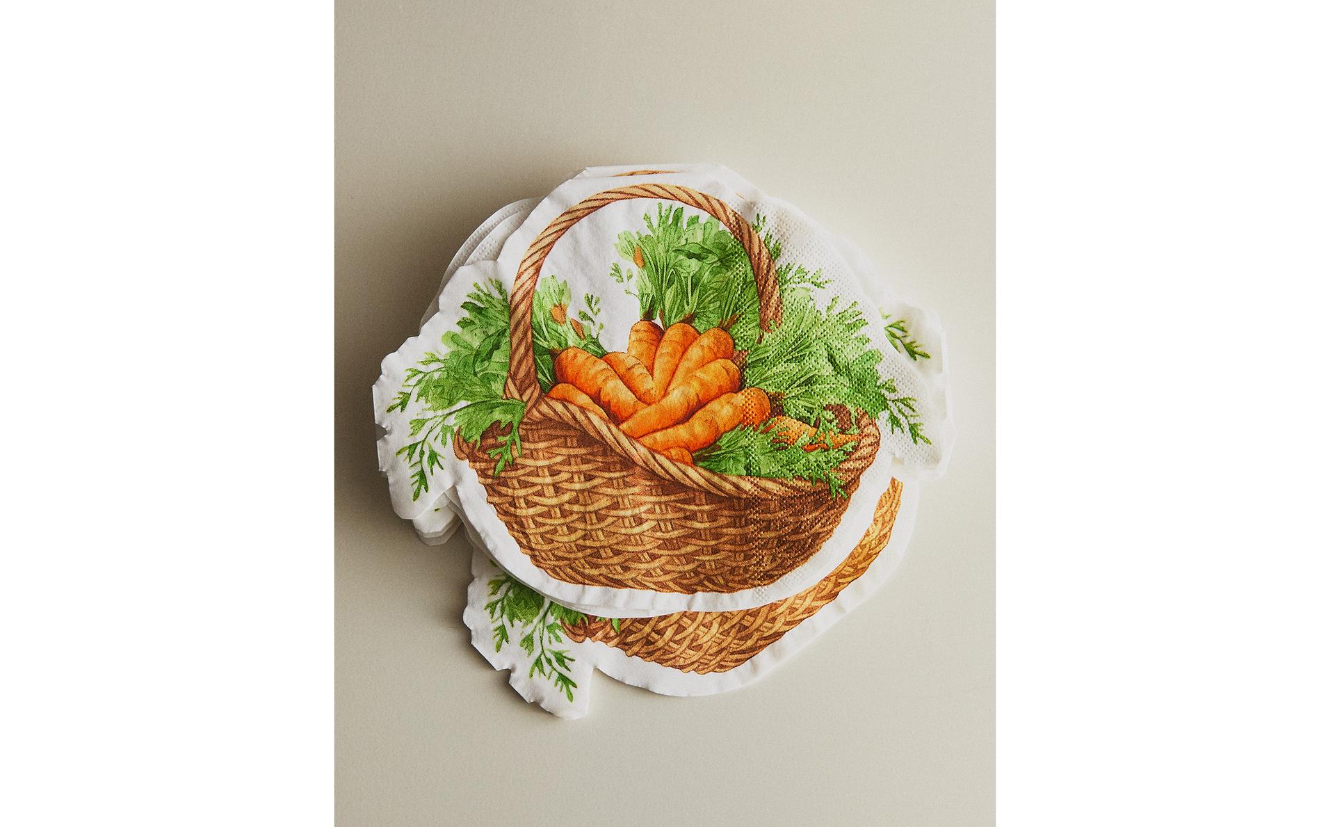 CONJUNTO DE GUARDANAPOS DE PAPEL COM CENOURA (CONJUNTO DE 20)