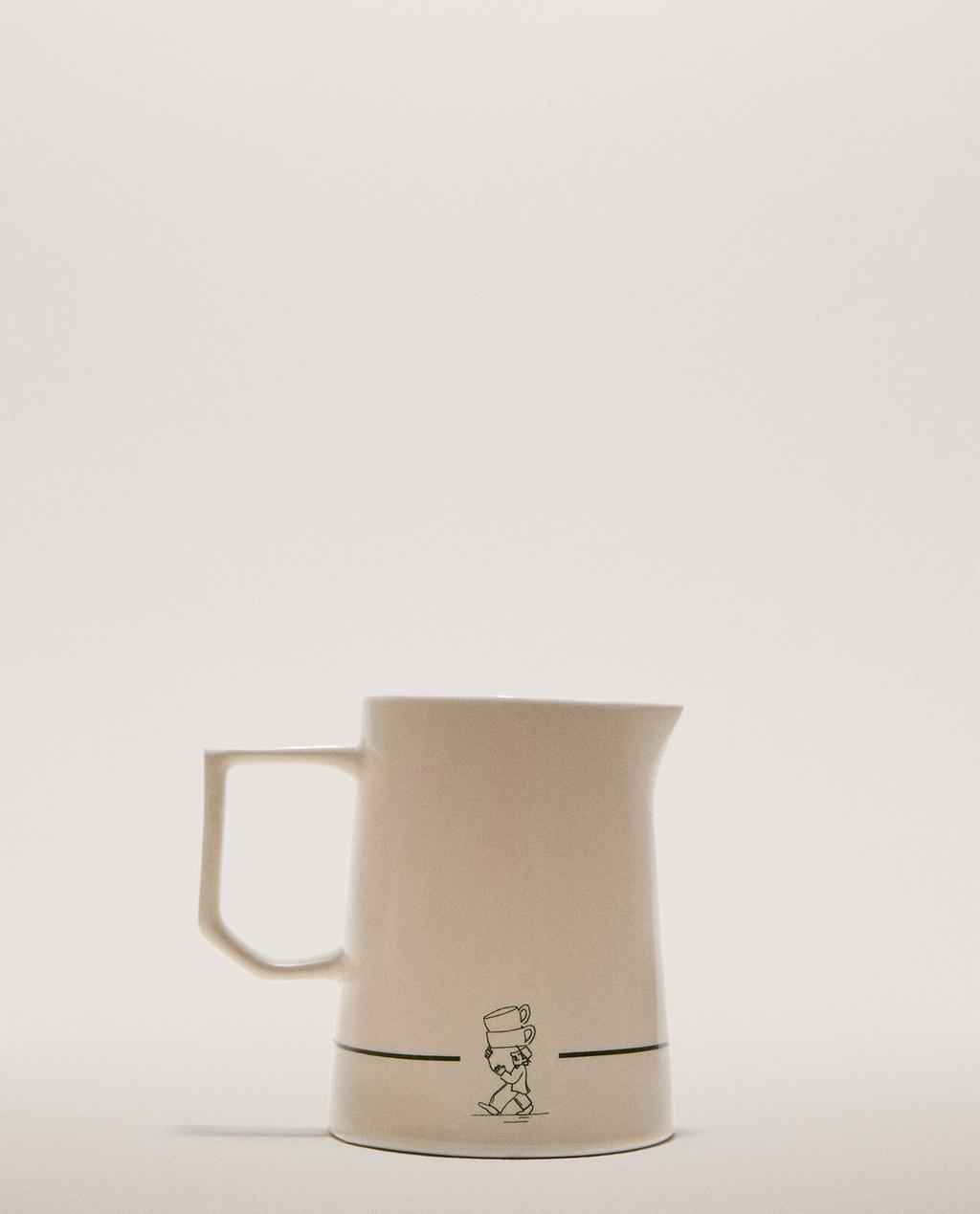 STONEWARE COFFEE SHOP CREAM PITCHER