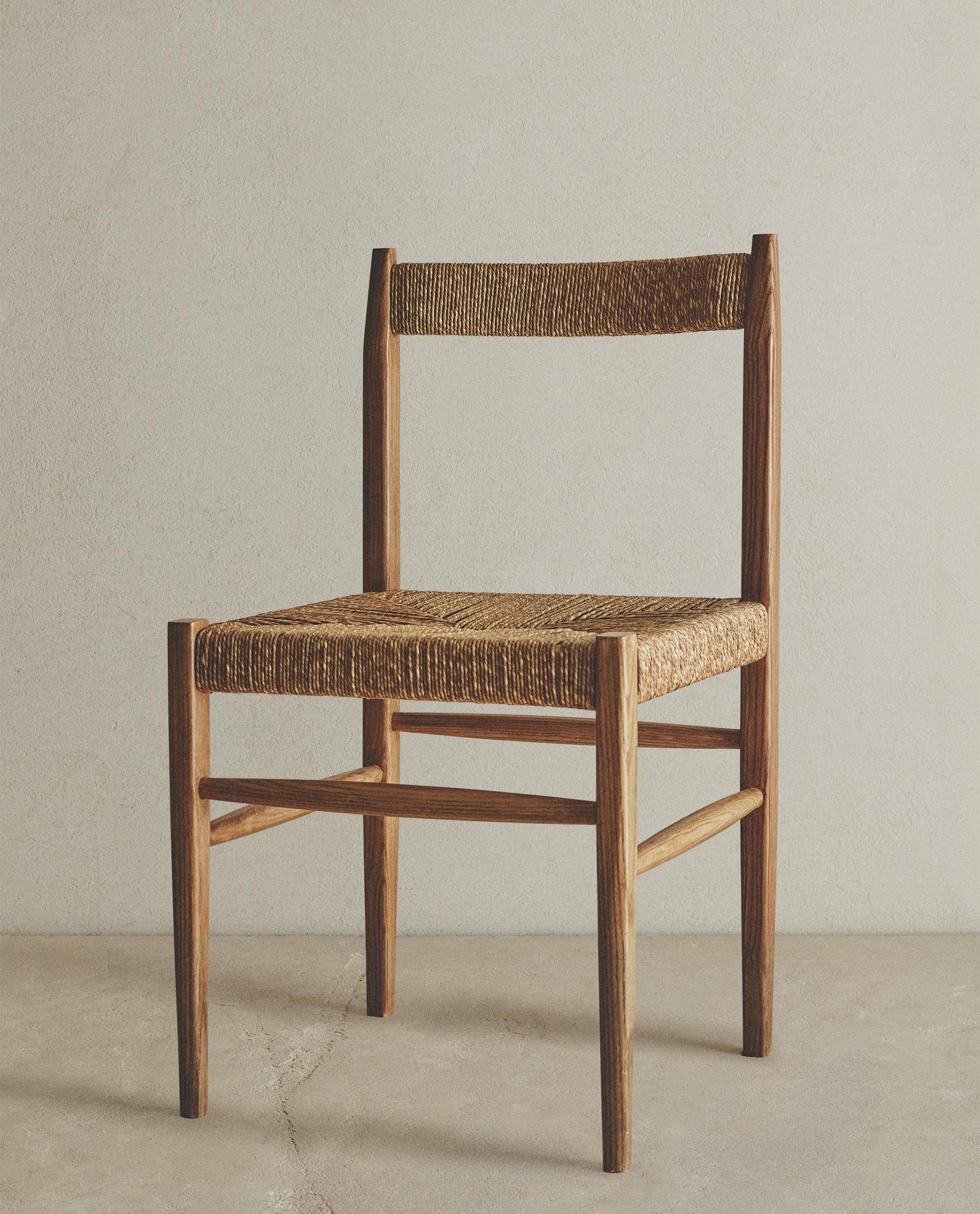 ZARA HOME ラタン&ウッド ラタンチェア 折りたたみ椅子 一脚ZARA HOME 
