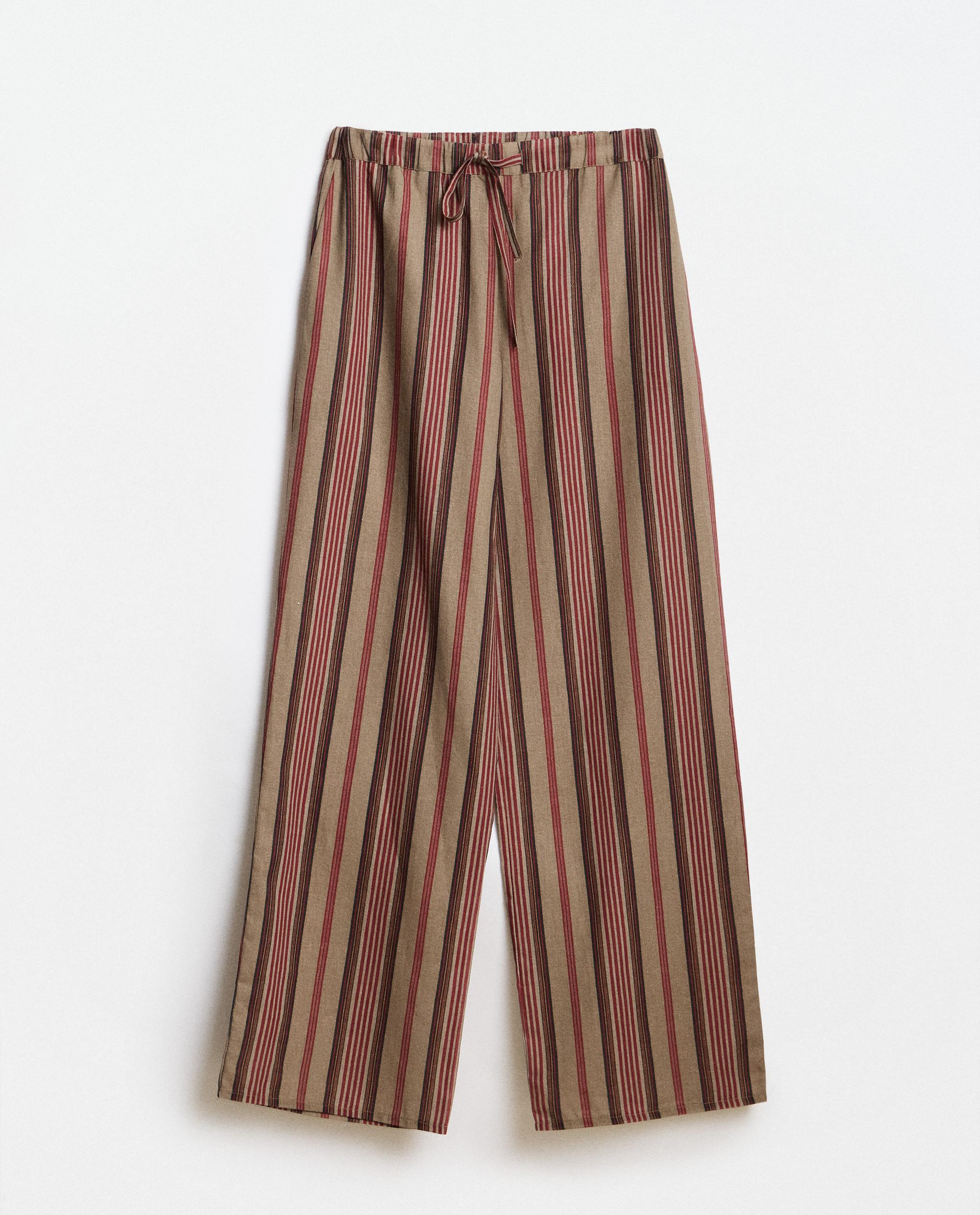 STRIPED COTTON AND LINEN TROUSERS | KATHARINE POLE product thumbnail 8