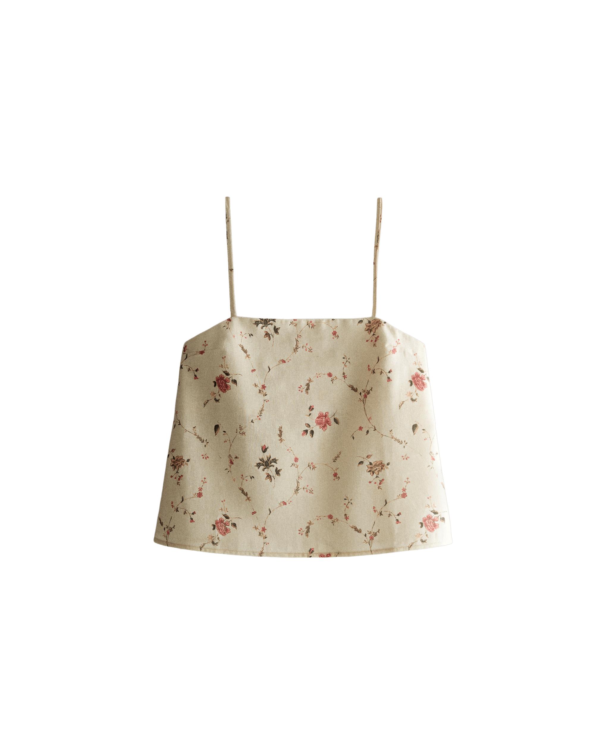 FLORAL PRINT LINEN AND COTTON TOP | KATHARINE POLE product thumbnail 5