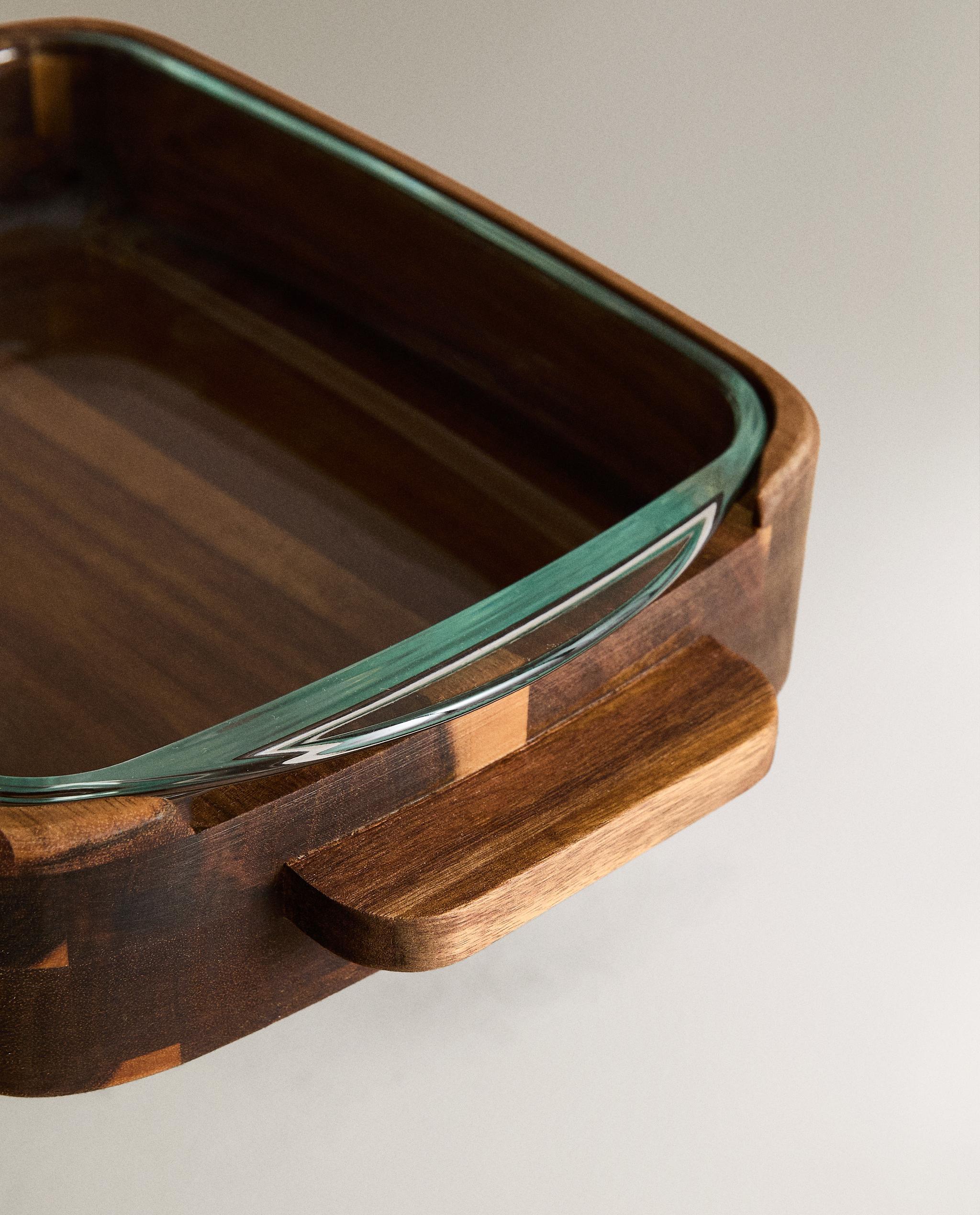 BOROSILICATE GLASS AND WOOD OVEN SERVING DISH product thumbnail 6