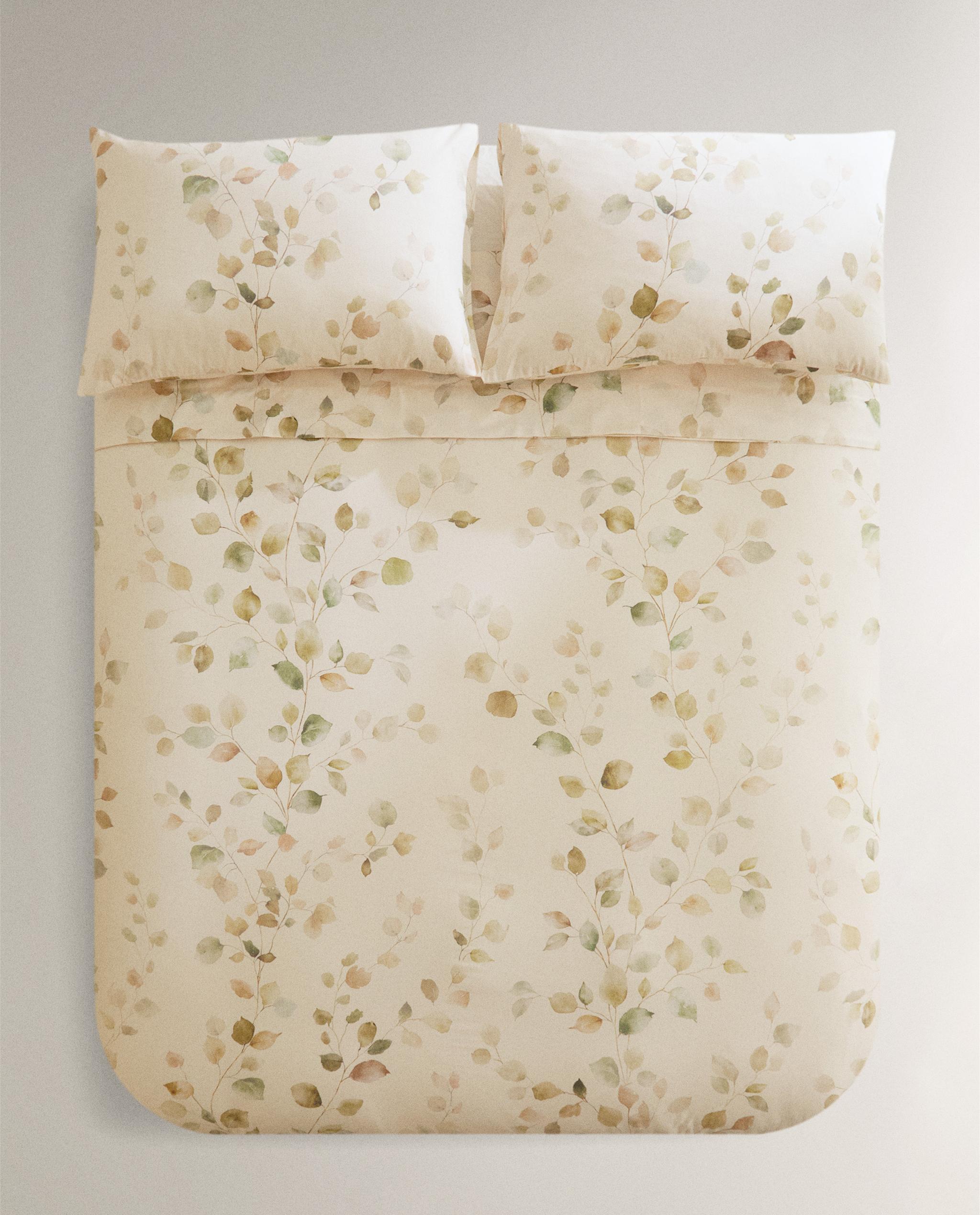 【16日まで限定価格】ZARA  花柄デュベカバーセット リーフプリント サテンデュべカバー | Zara Home 日本/Japan
