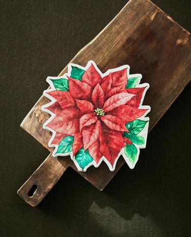 PACK SERVILLETAS PAPEL POINSETTIA NAVIDAD (PACK DE 20)