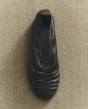 BALLERINES PLIS CUIR