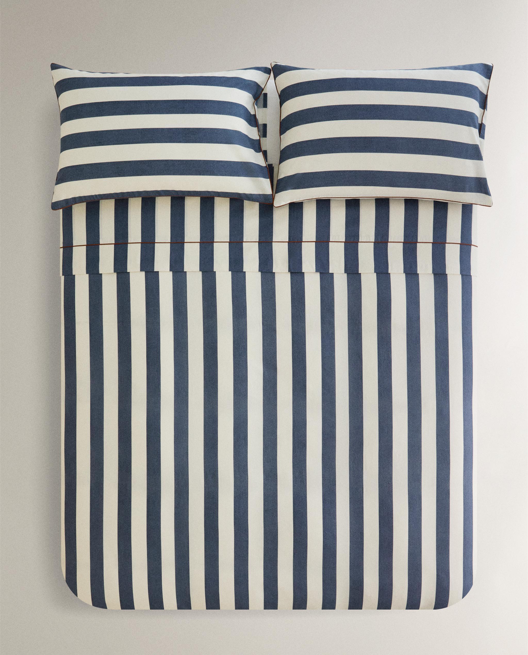 STRIPED WASHED COTTON DUVET COVER product thumbnail 2