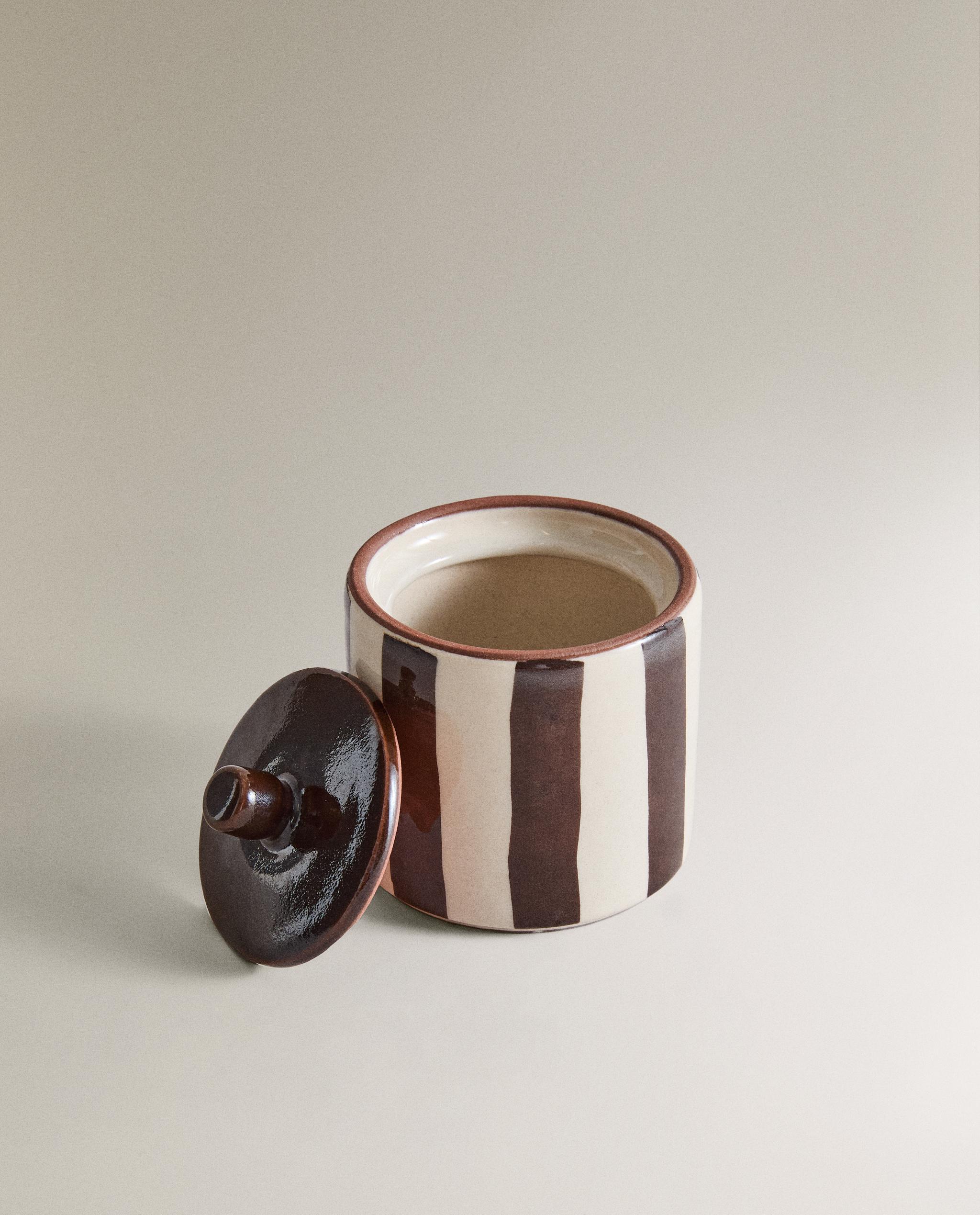 ブラウンストライプ バスルームジャー | Zara Home 日本/Japan