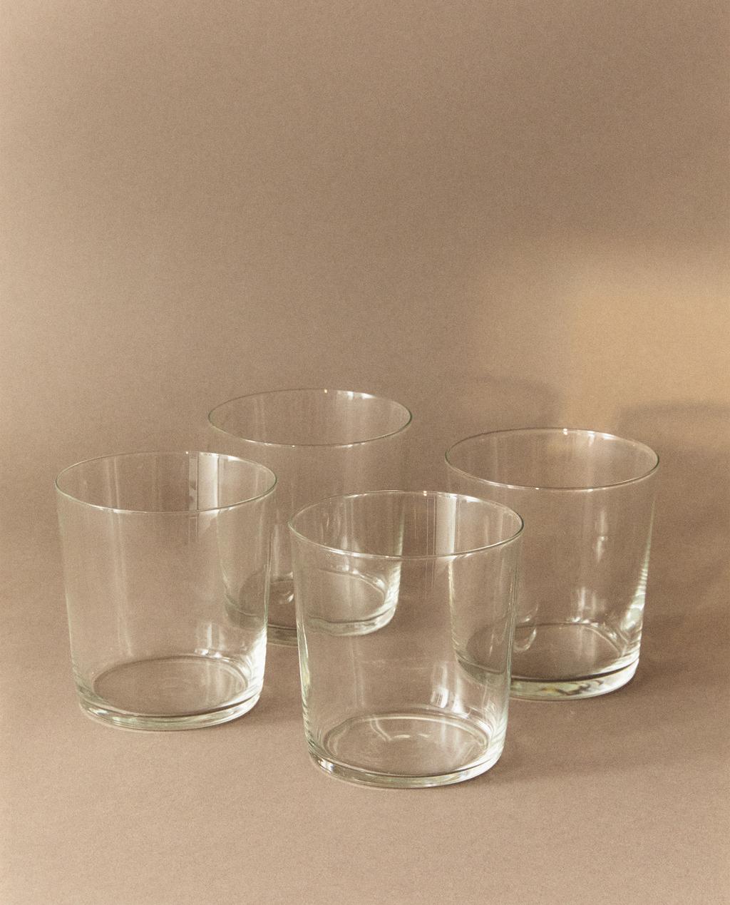 SET OF TALL GLASS TUMBLERS (SET OF 4)