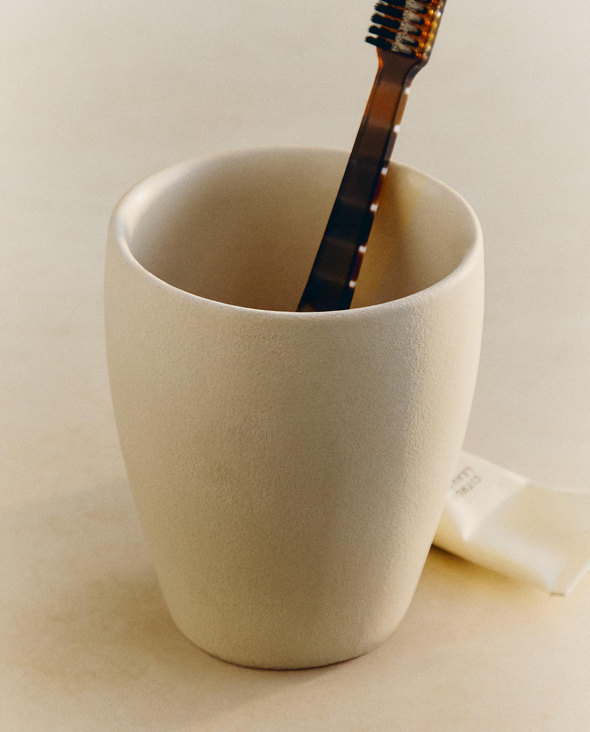 EARTH BROWN CERAMIC TOOTHBRUSH HOLDER product thumbnail 8
