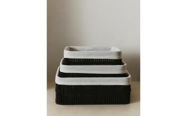 RECTANGULAR BASKET WITH COTTON LINING