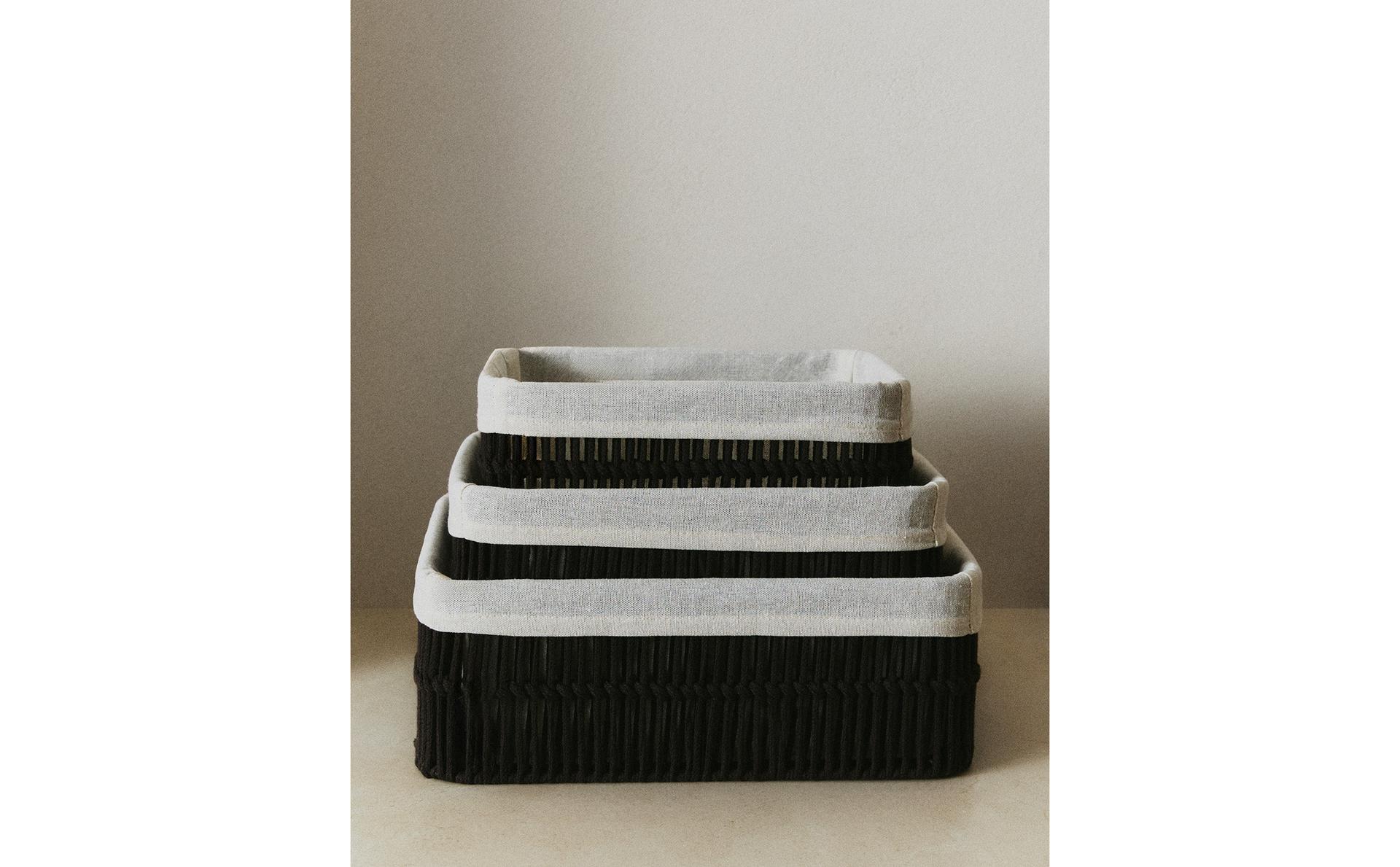 RECTANGULAR BASKET WITH COTTON LINING RECTANGULAR BASKET WITH COTTON LINING