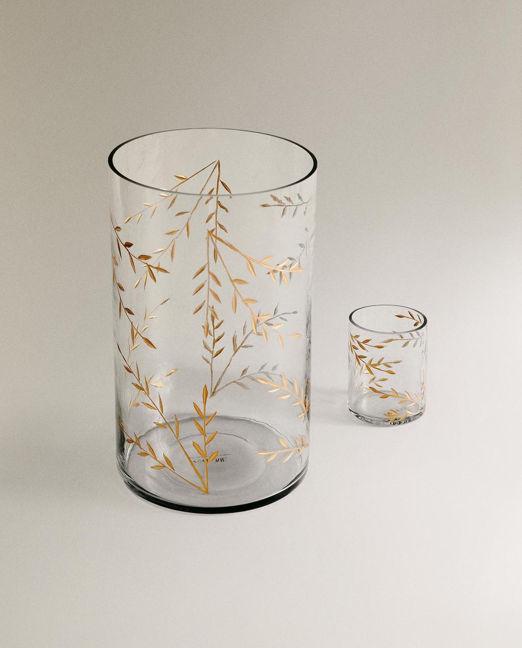 CHRISTMAS BRANCHES GLASS TEALIGHT HOLDER