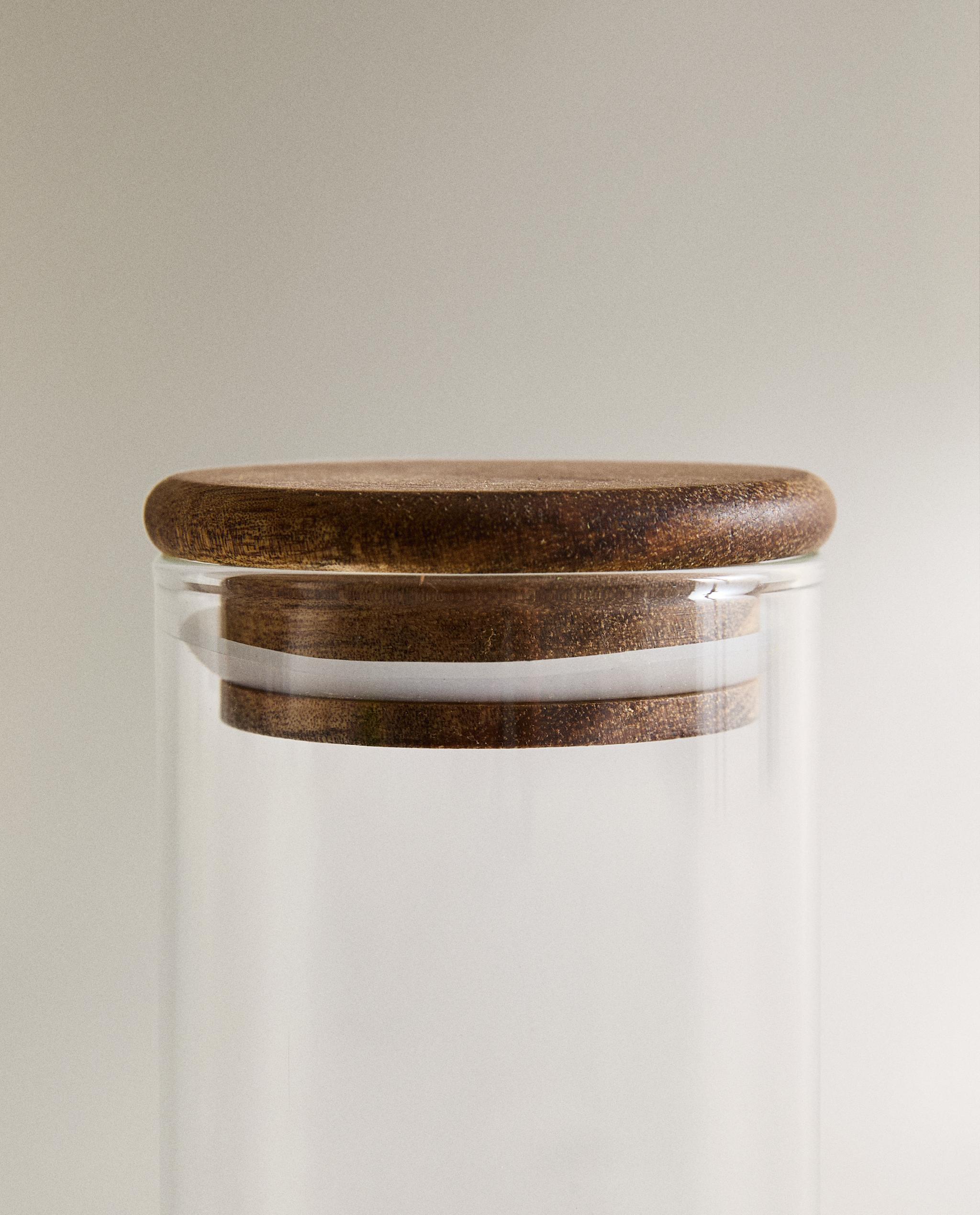 GLASS WOOD KITCHEN STORAGE JAR product thumbnail 9