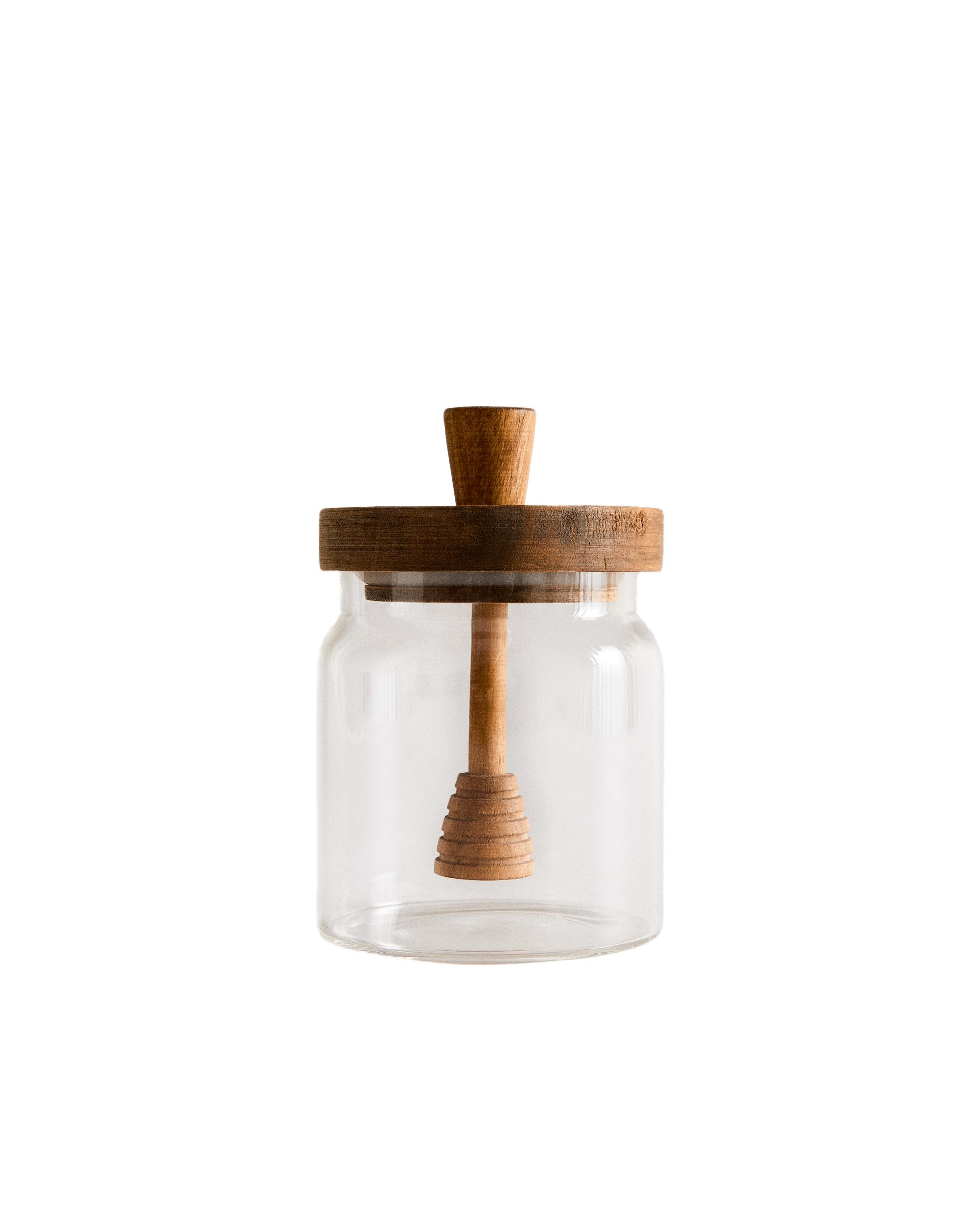 BOROSILICATE GLASS AND WOOD HONEY JAR product thumbnail 7