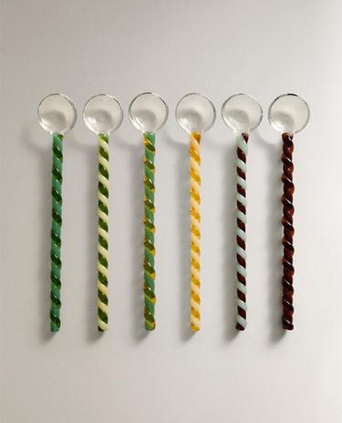 FLERPACK MULTIFÄRGADE DESSERTSKEDAR I GLAS (6-PACK)