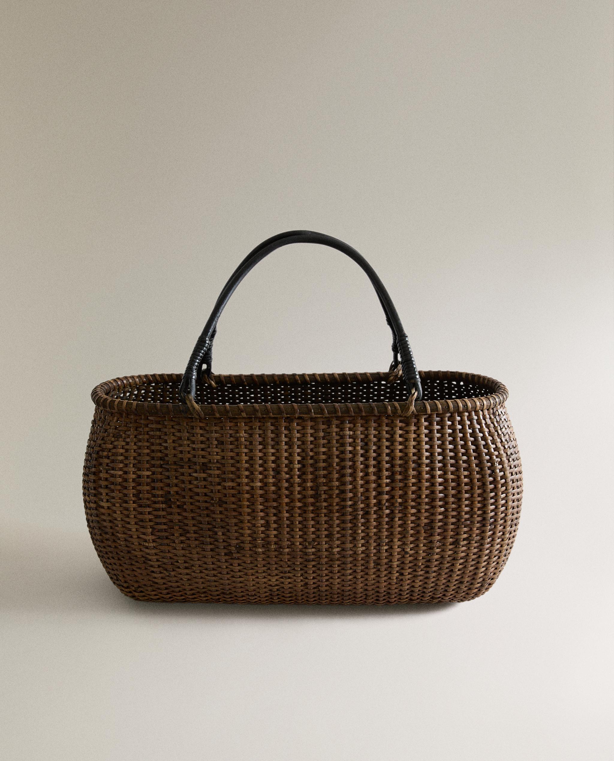 RATTAN AND BAMBOO BASKET