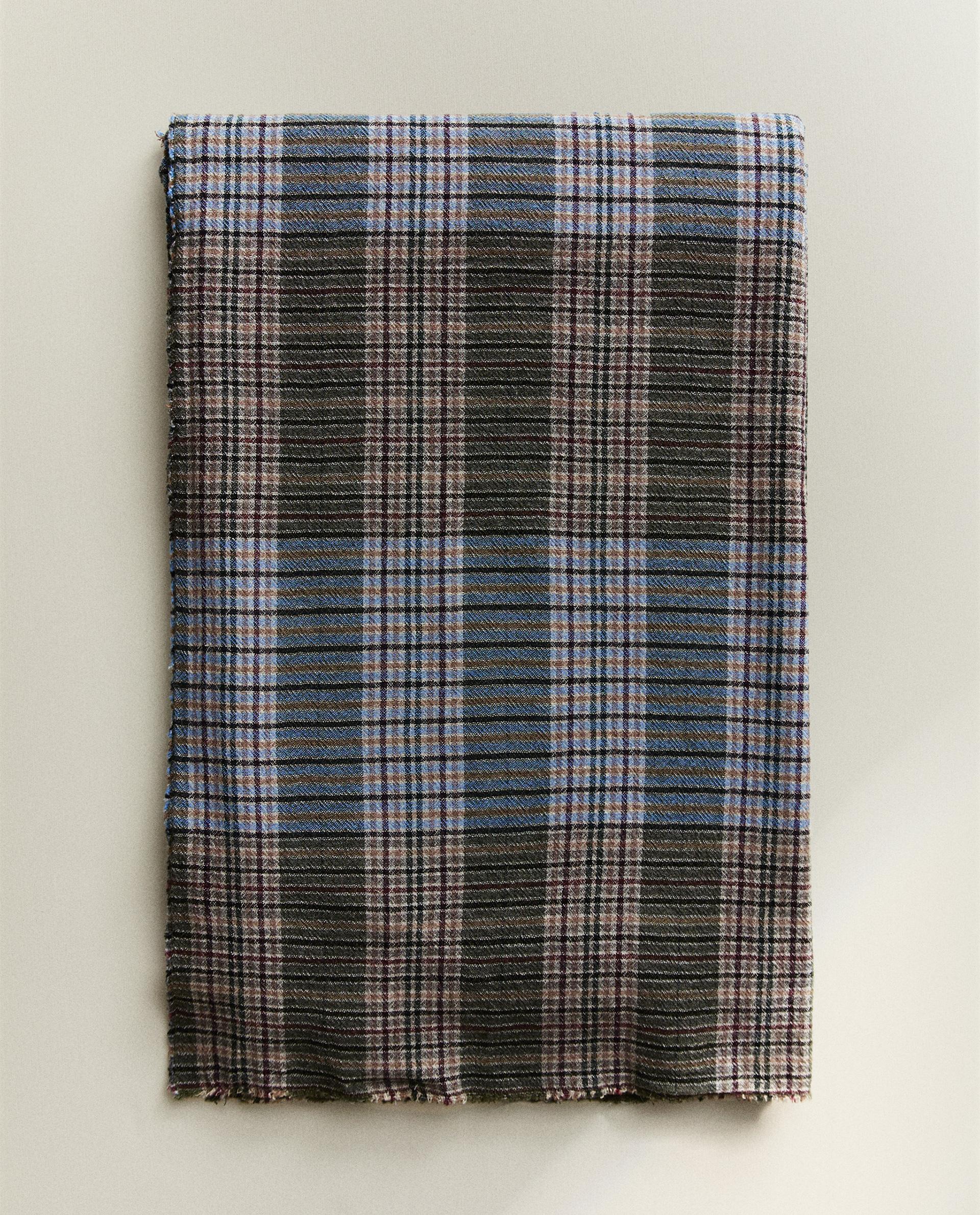 【上品】 フリンジ 日本/Japan Home Zara | ブランケット チェック柄 布団・毛布
