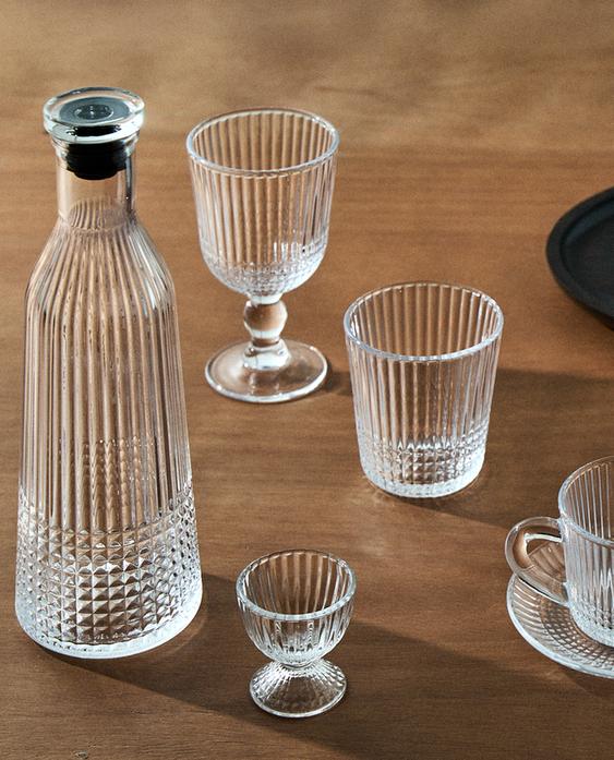 CRISTALERÍA VIDRIO RELIEVE GEOMÉTRICO CRISTALERÍA VIDRIO RELIEVE GEOMÉTRICO