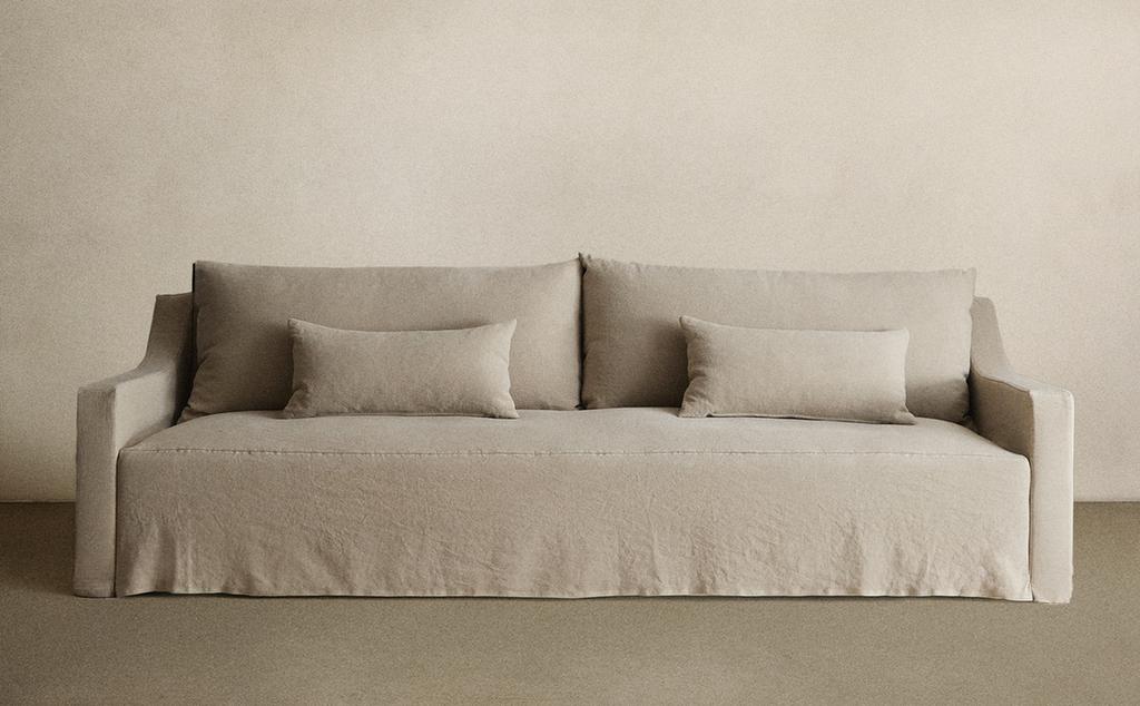 SOFA WITH REMOVABLE WASHED LINEN COVER SOFA WITH REMOVABLE WASHED LINEN COVER