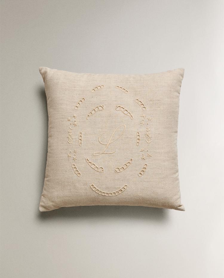 CHILDREN’S EMBROIDERED INITIAL CUSHION