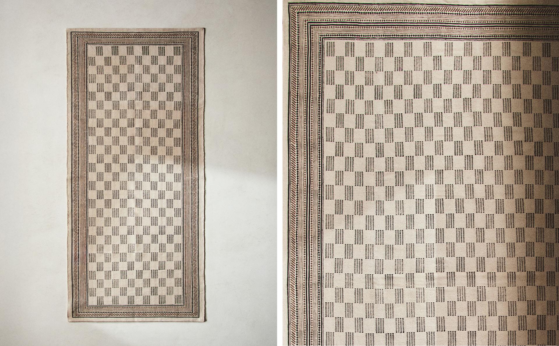 COTTON BLOCK PRINT RUNNER RUG COTTON BLOCK PRINT RUNNER RUG