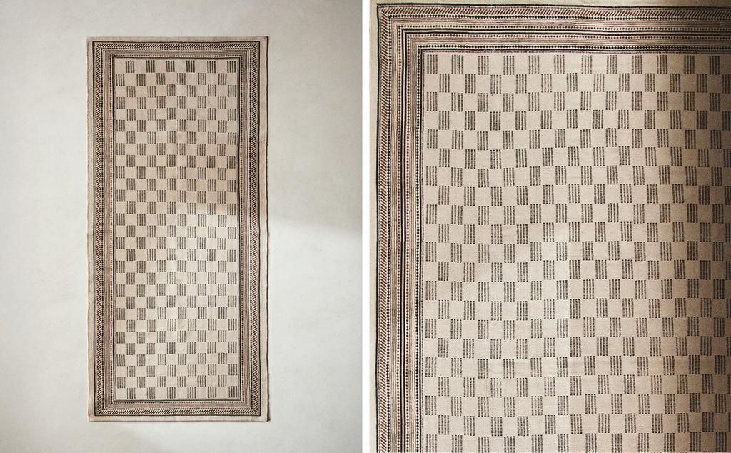 BLOCK PRINT COTTON RUNNER RUG BLOCK PRINT COTTON RUNNER RUG