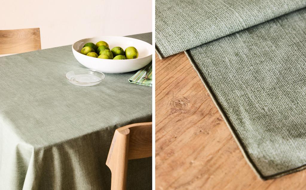 TOALHA DE MESA DE ALGODÃO RESINADO COM OVERLOCK