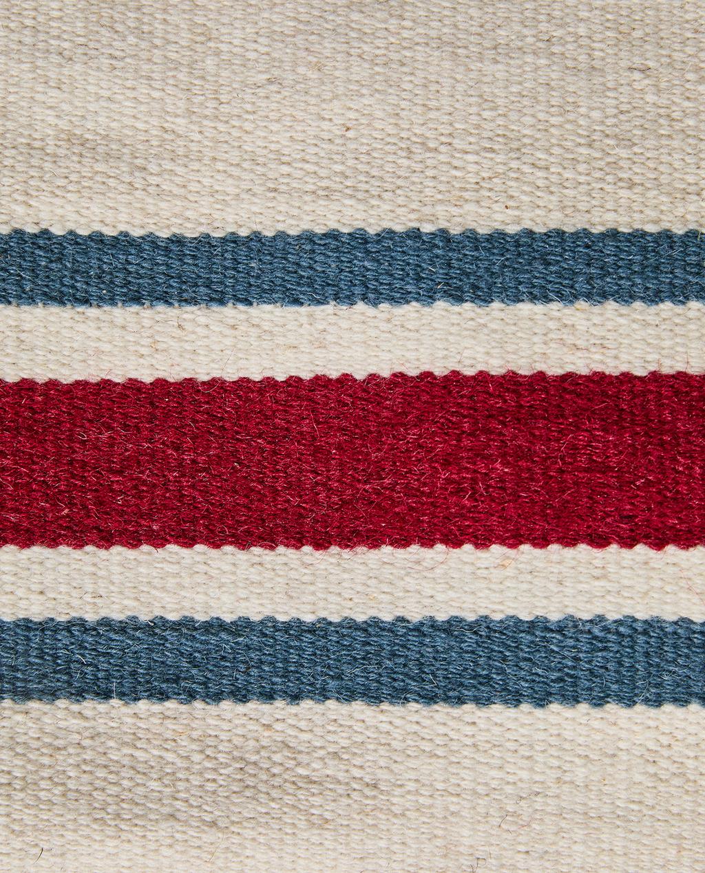 COTTON WOOL AREA RUG WITH IRREGULAR STRIPES