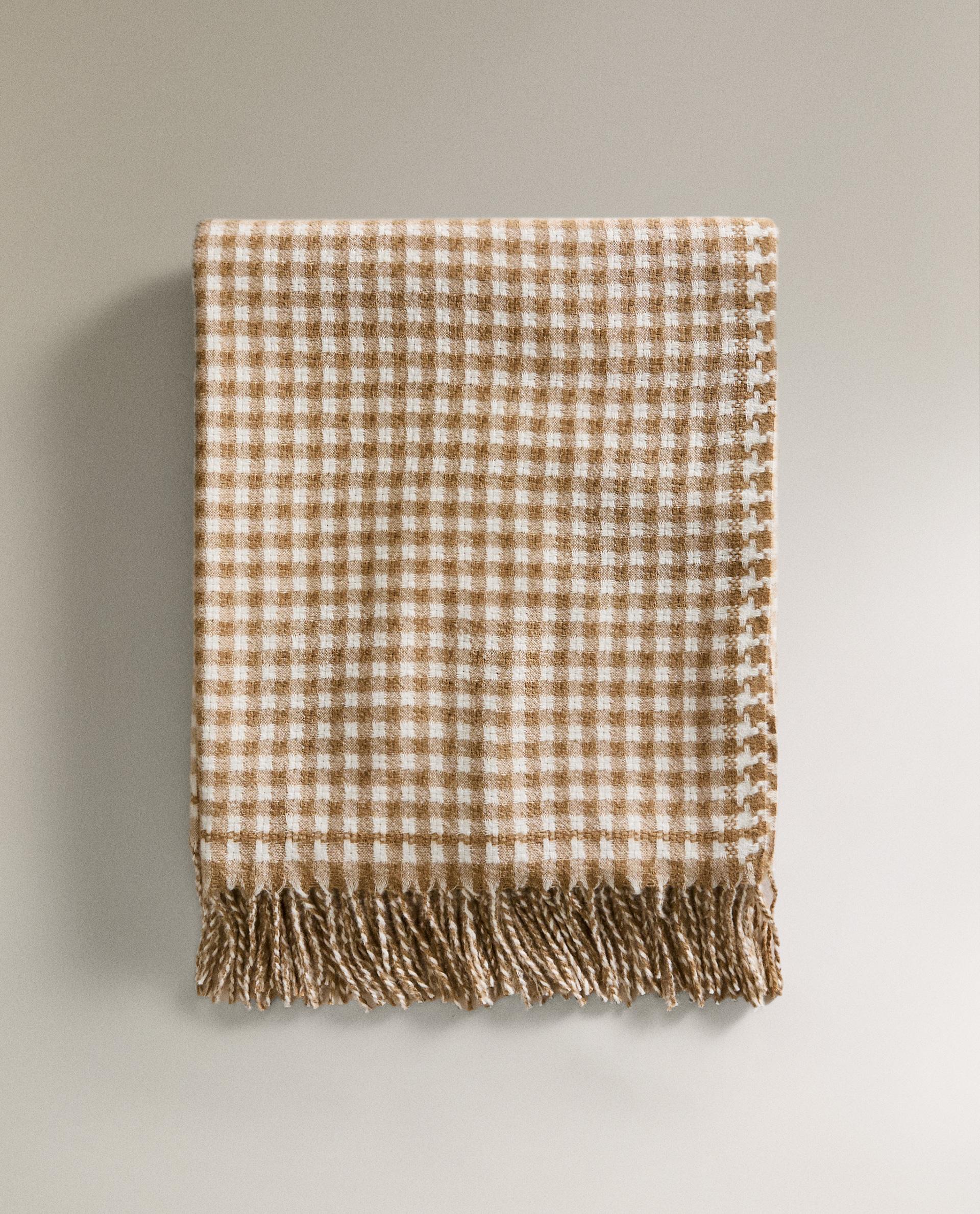 フリンジ チェック柄 ブランケット | Zara Home 日本/Japan フリンジ チェック柄 ブランケット | Zara Home 日本/Japan