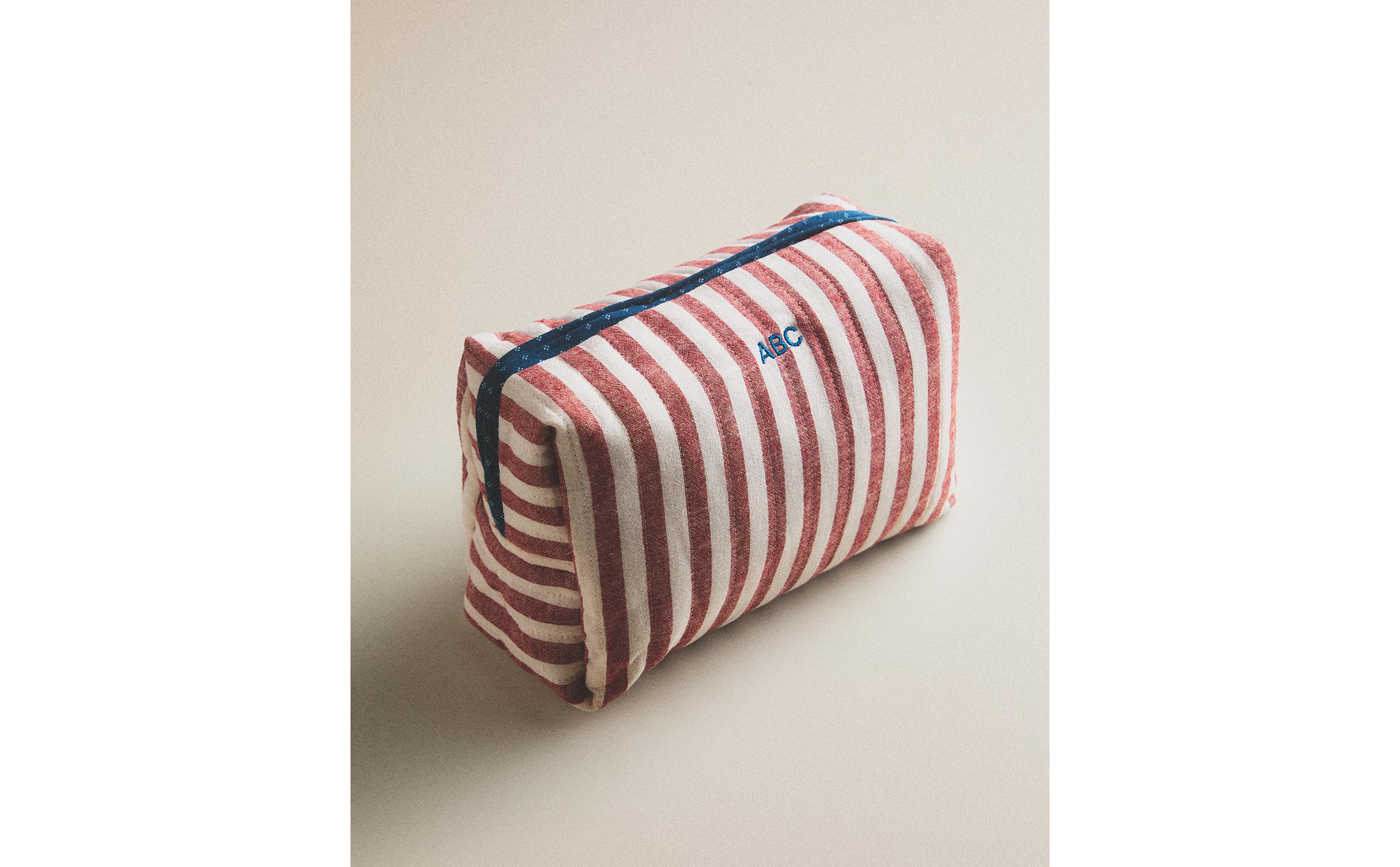 CHILDREN'S STRIPED LINEN AND COTTON TOILETRY BAG product thumbnail 14
