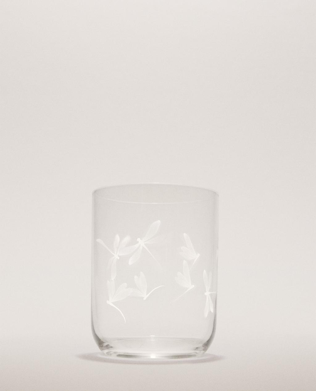 GLAS MIT LIBELLENMOTIV
