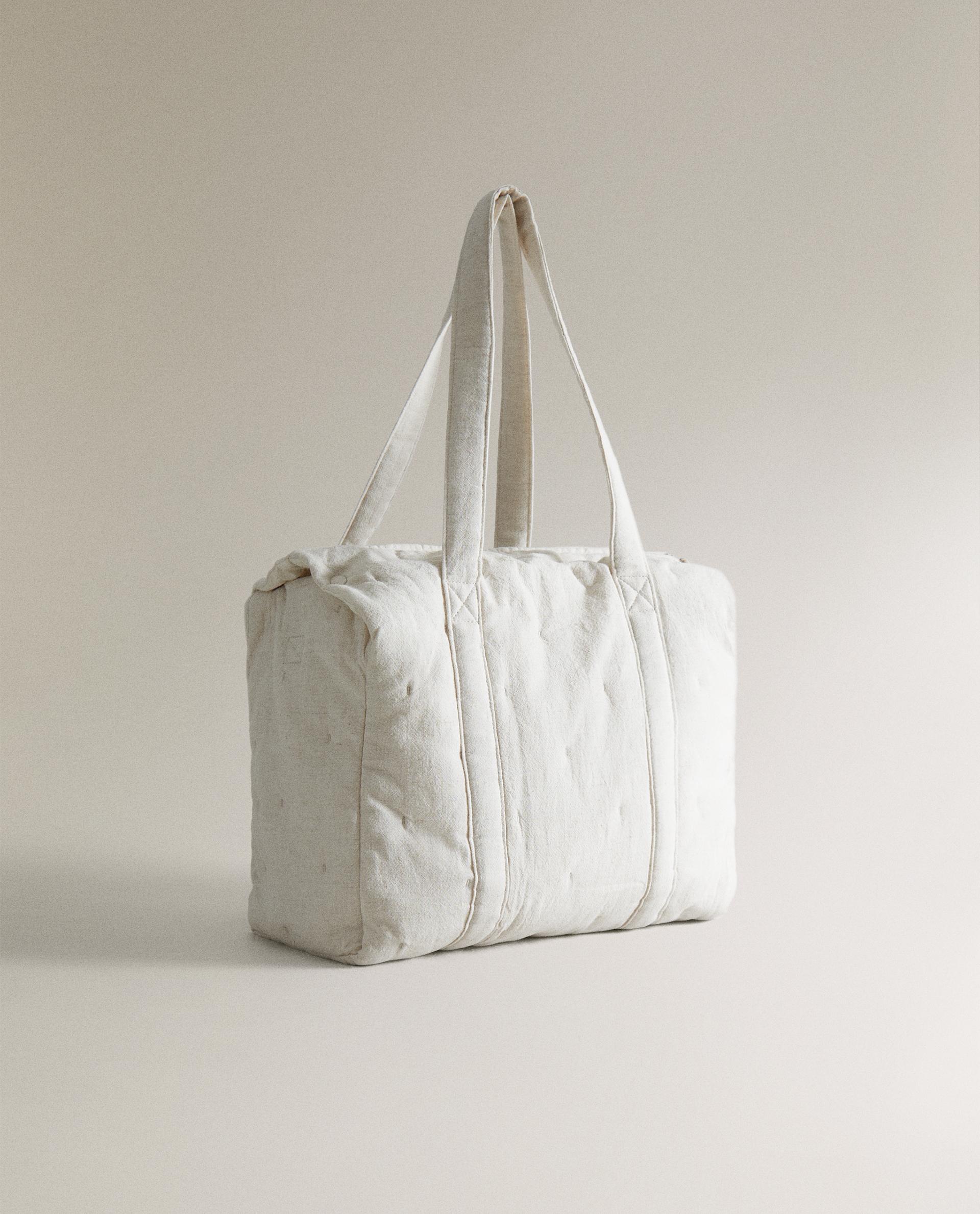 PLAIN LINEN POPLIN MATERNITY BAG