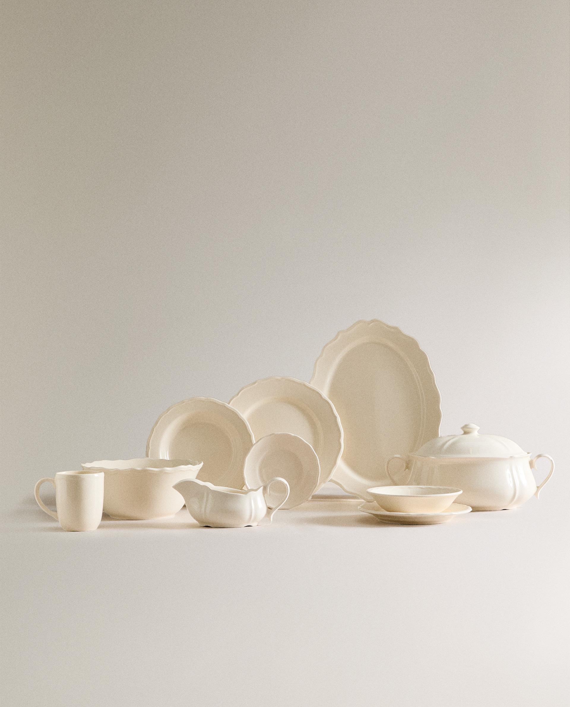 VAJILLA LOZA BORDE RELIEVE Zara Home España