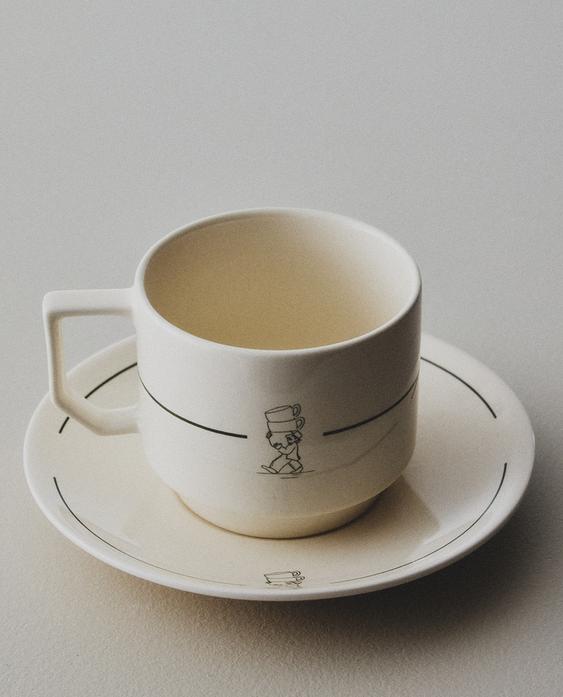 TAZA DE TÉ Y PLATO GRES CAFETERÍA