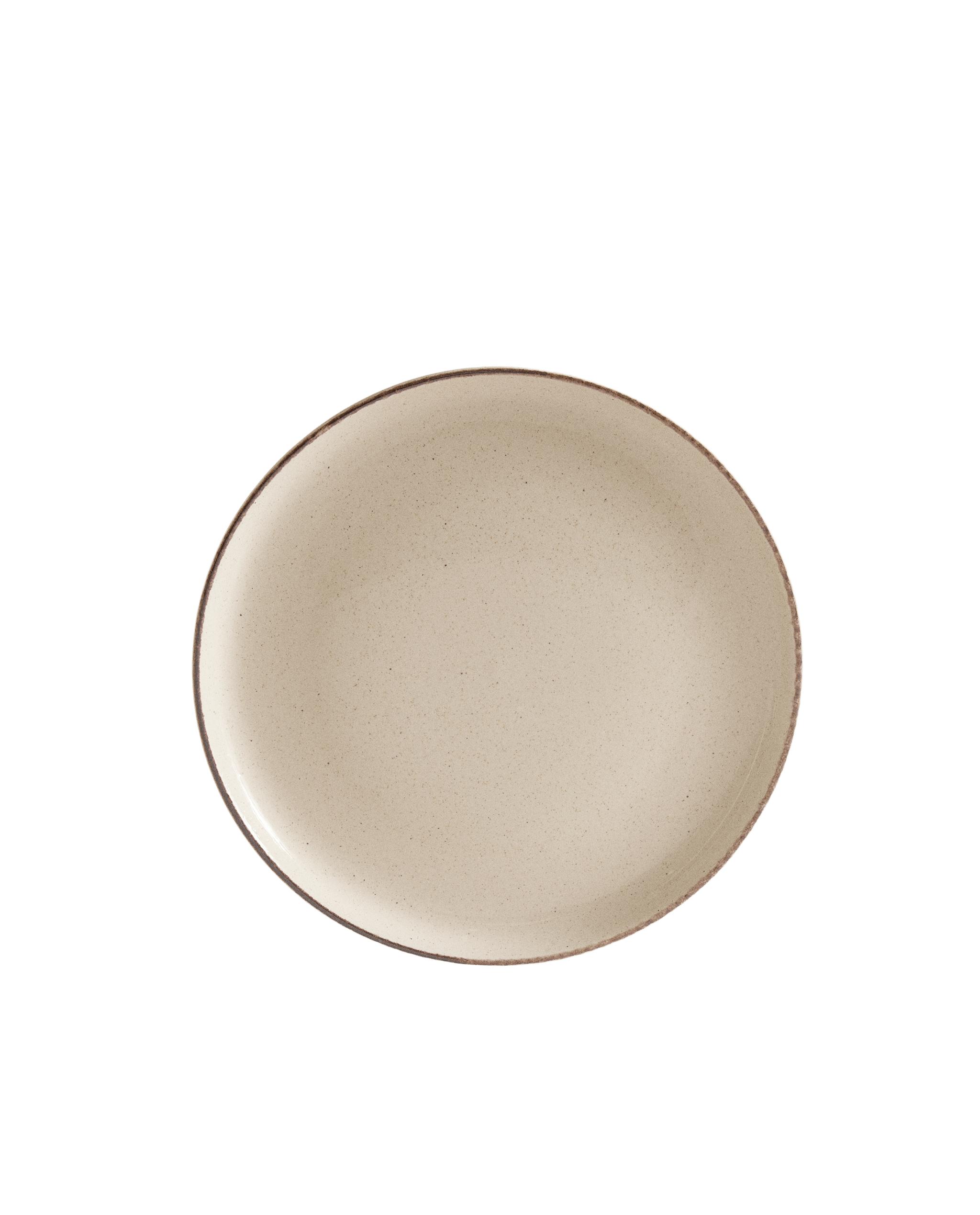 STONEWARE DESSERT PLATE WITH ANTIQUE FINISH RIM product thumbnail 9