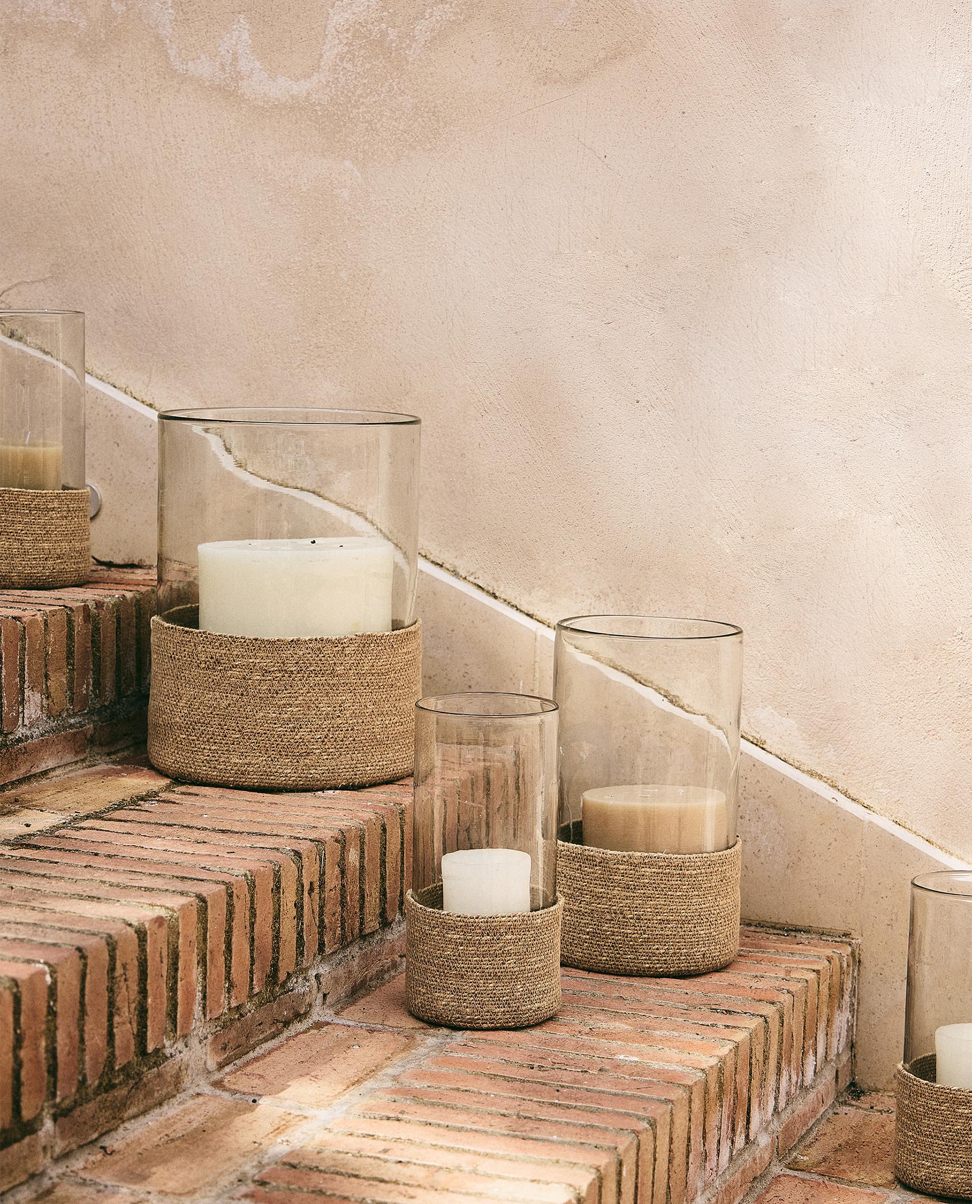 GLASS AND JUTE LANTERN