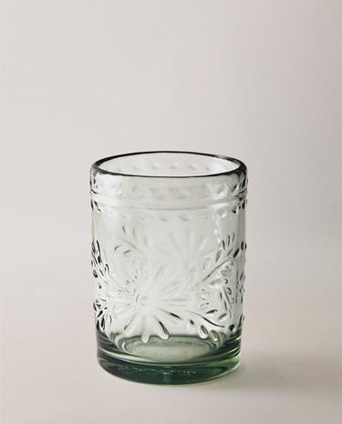 AKRYLGLAS MED BLOMSTERDESIGN