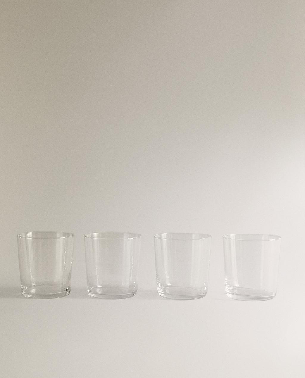 SET OF TALL GLASS TUMBLERS (SET OF 4)